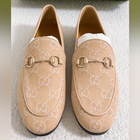 Gucci Shoes - Gucci Jordaan GG denim Moccasin Horsebit Flats loafers